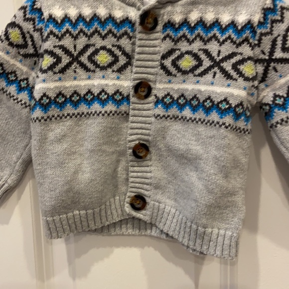 Carter’s Grey, Black, Blue & White Knit Button Up Sweater - Picture 3 of 8